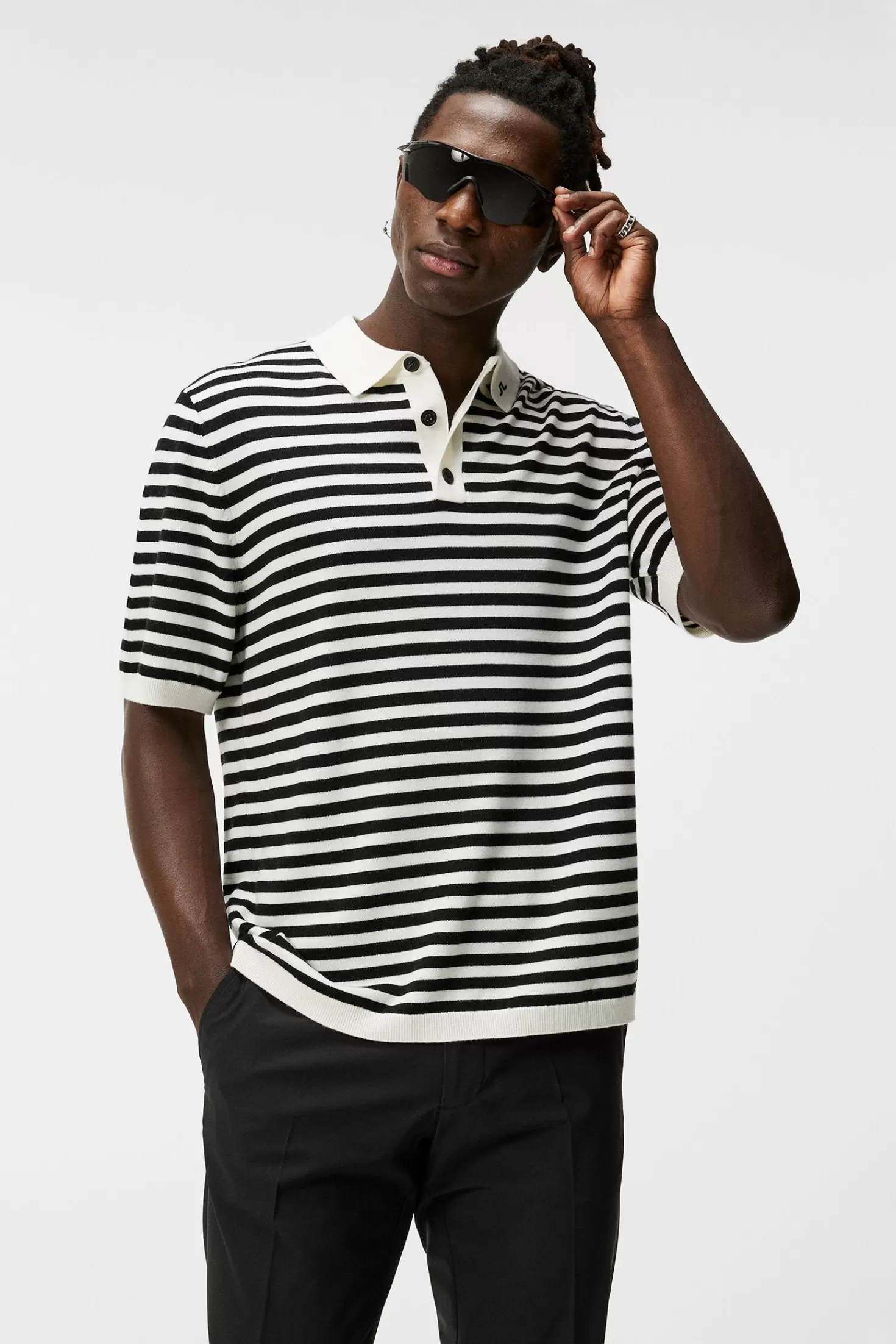 Darrell Stripe Loose Polo | J.Lindeberg Online