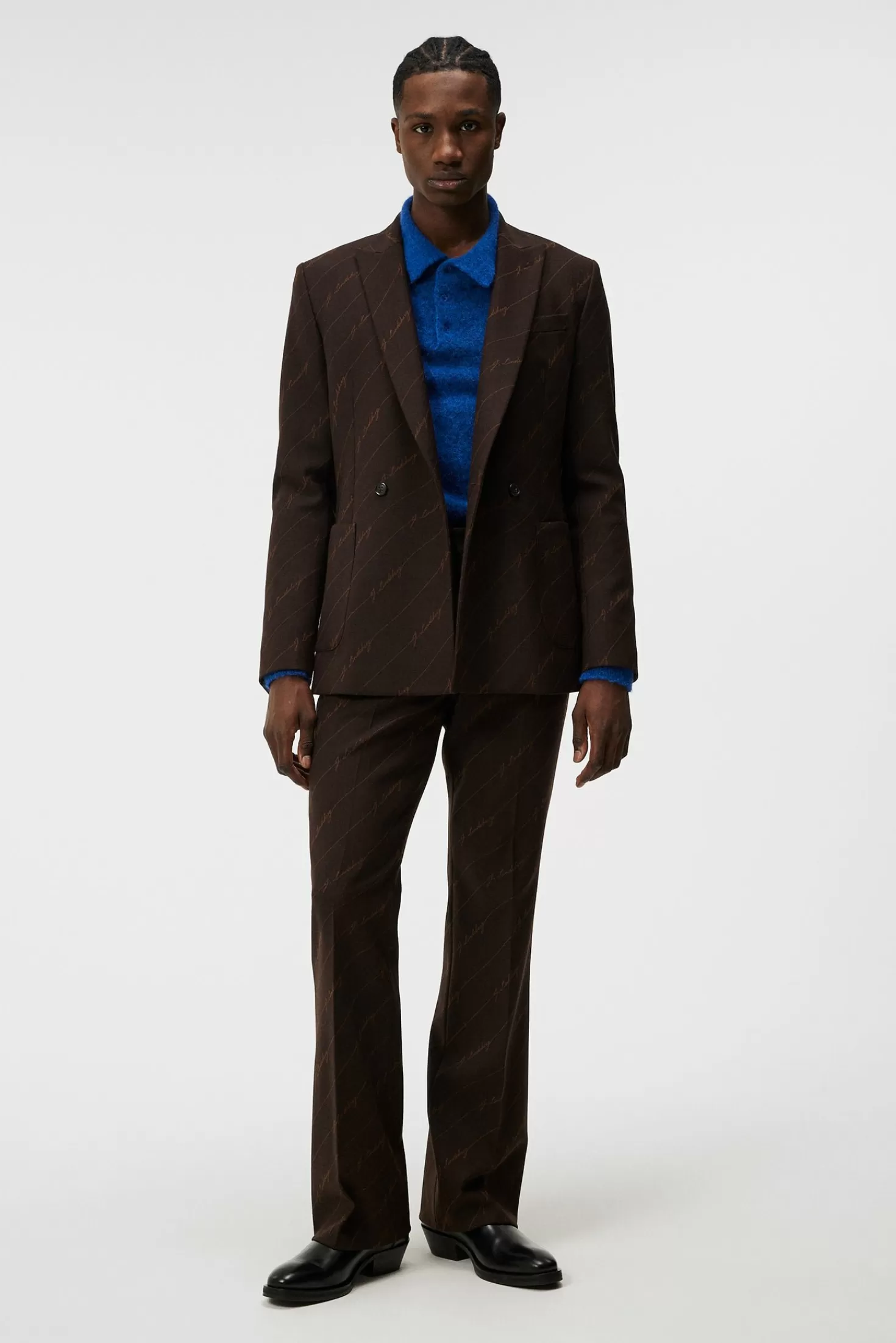 Dries S Brown Stripe Blazer | J.Lindeberg Fashion