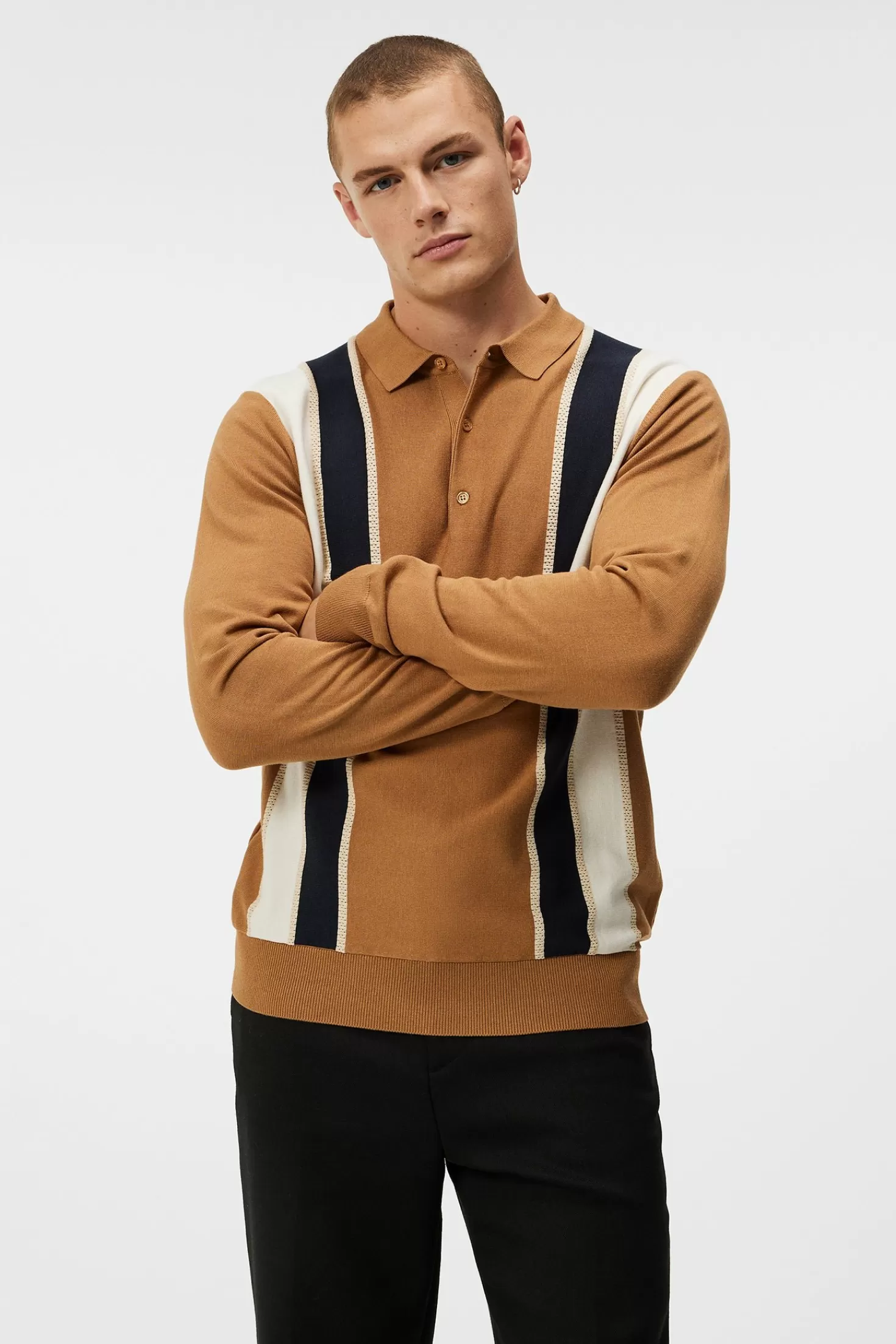 Heden Striped Knitted Polo | J.Lindeberg Fashion