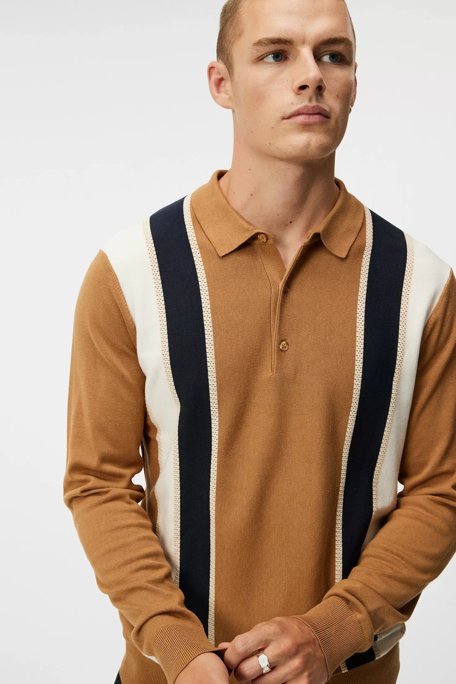 Heden Striped Knitted Polo | J.Lindeberg Fashion