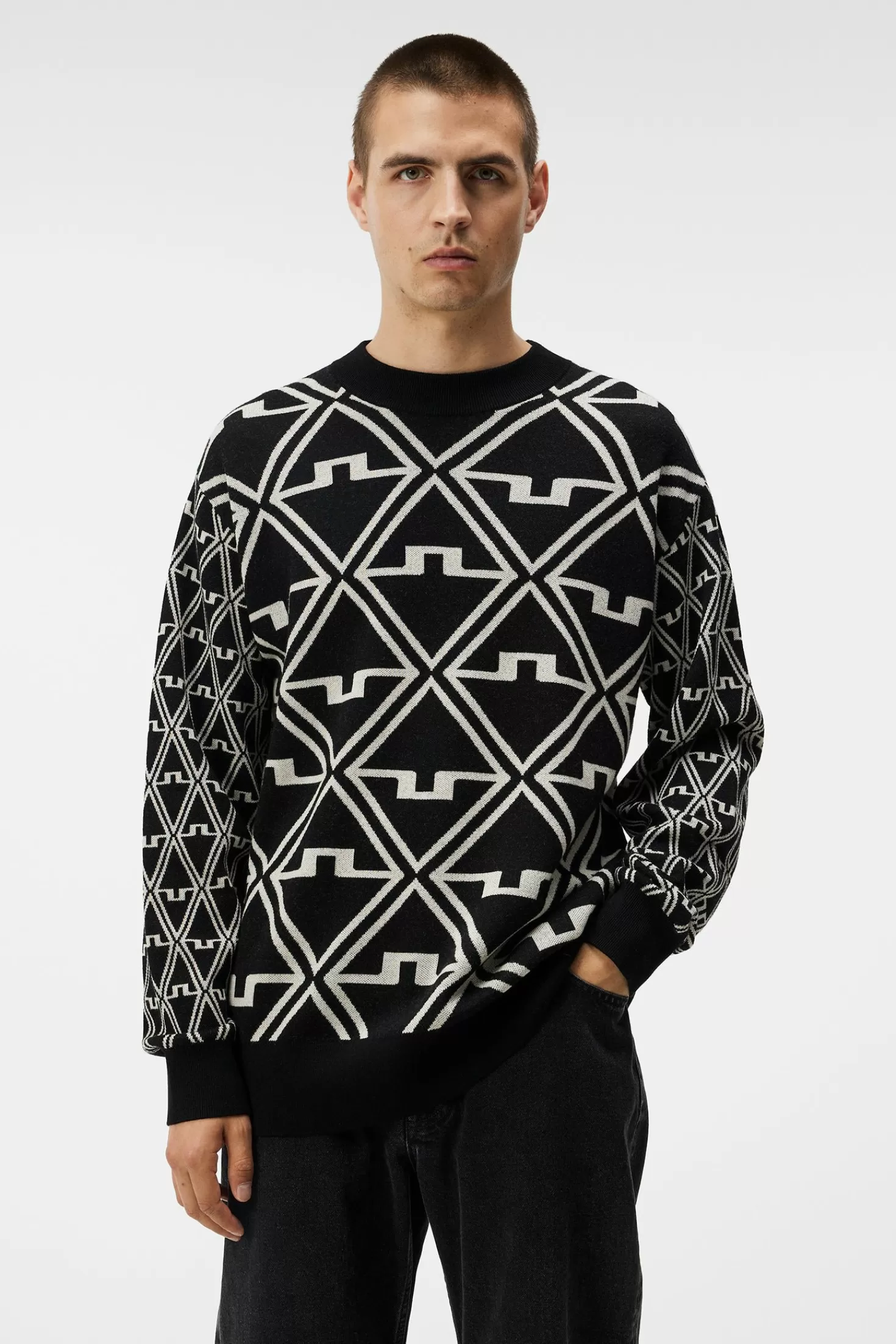 Isaac Jacquard Knitted Sweater | J.Lindeberg Hot