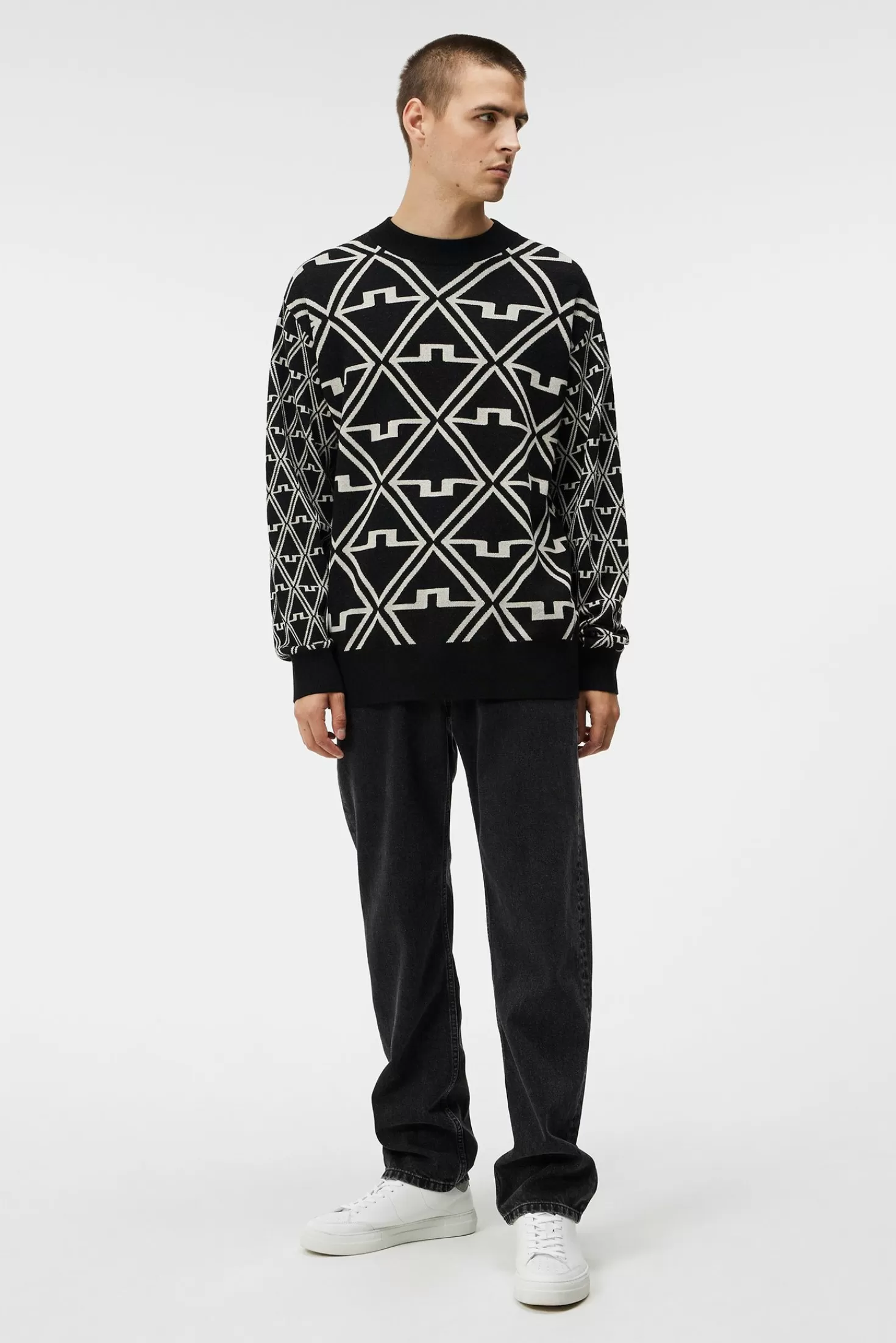 Isaac Jacquard Knitted Sweater | J.Lindeberg Hot