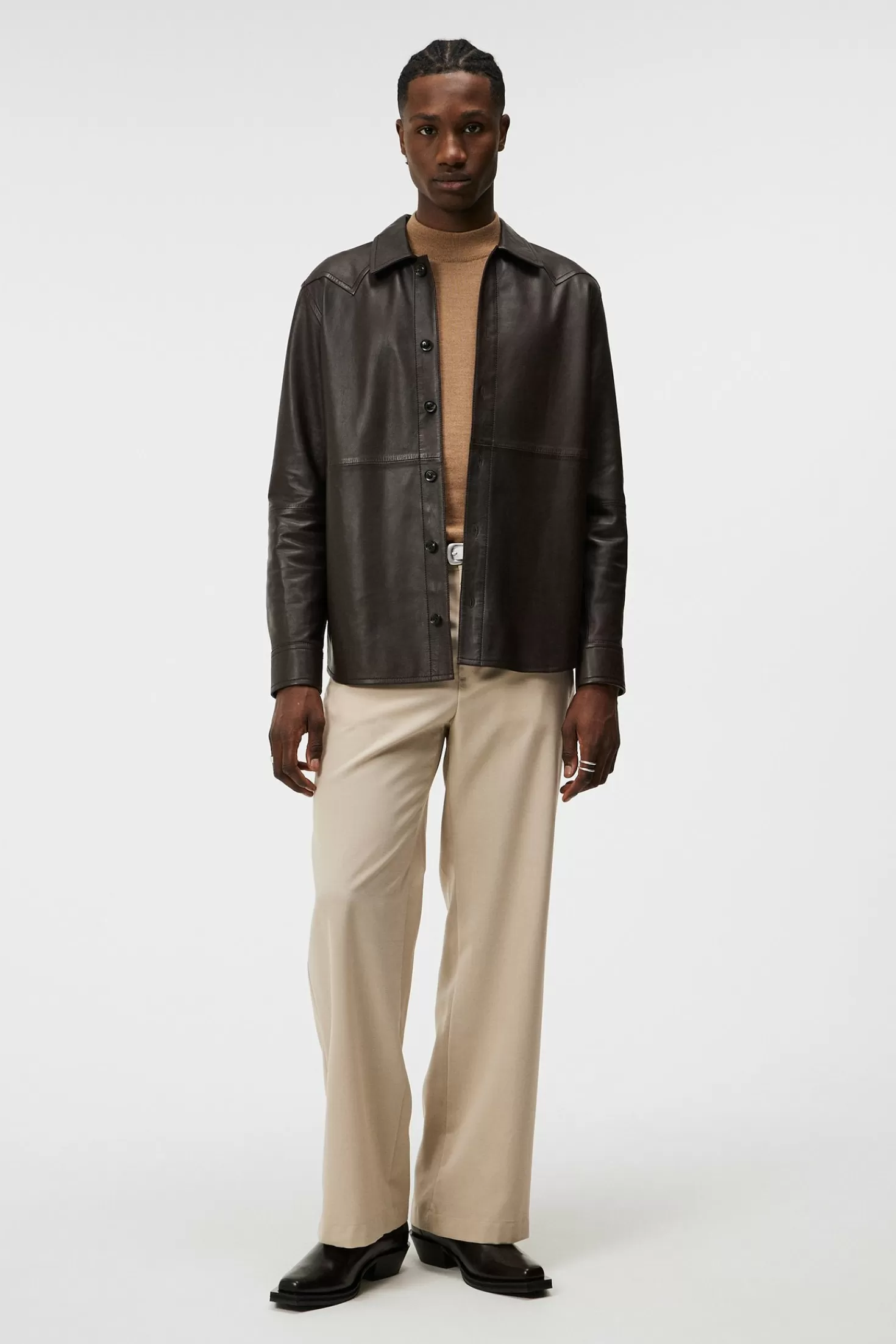 Landon Leather Overshirt | J.Lindeberg Cheap