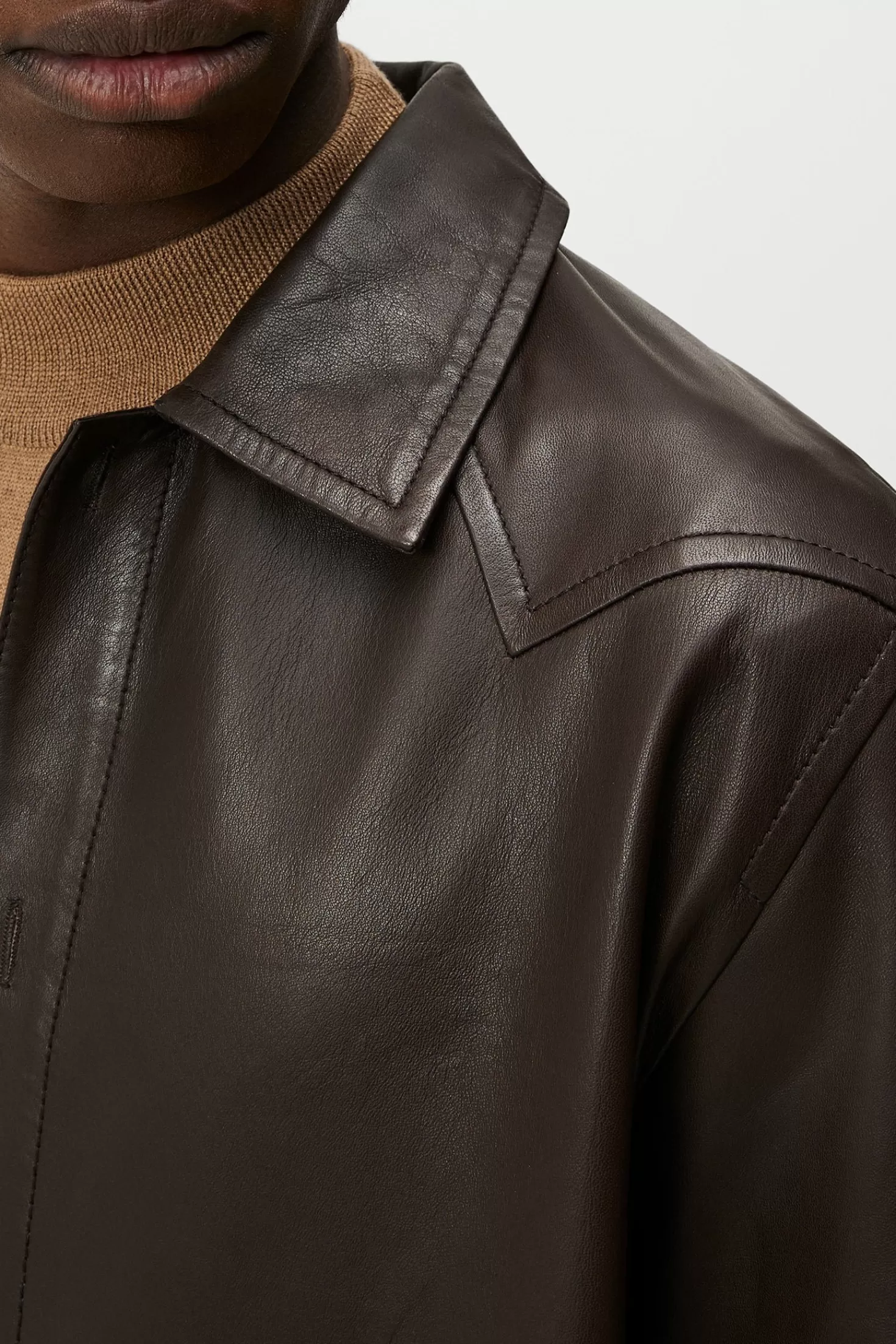 Landon Leather Overshirt | J.Lindeberg Cheap