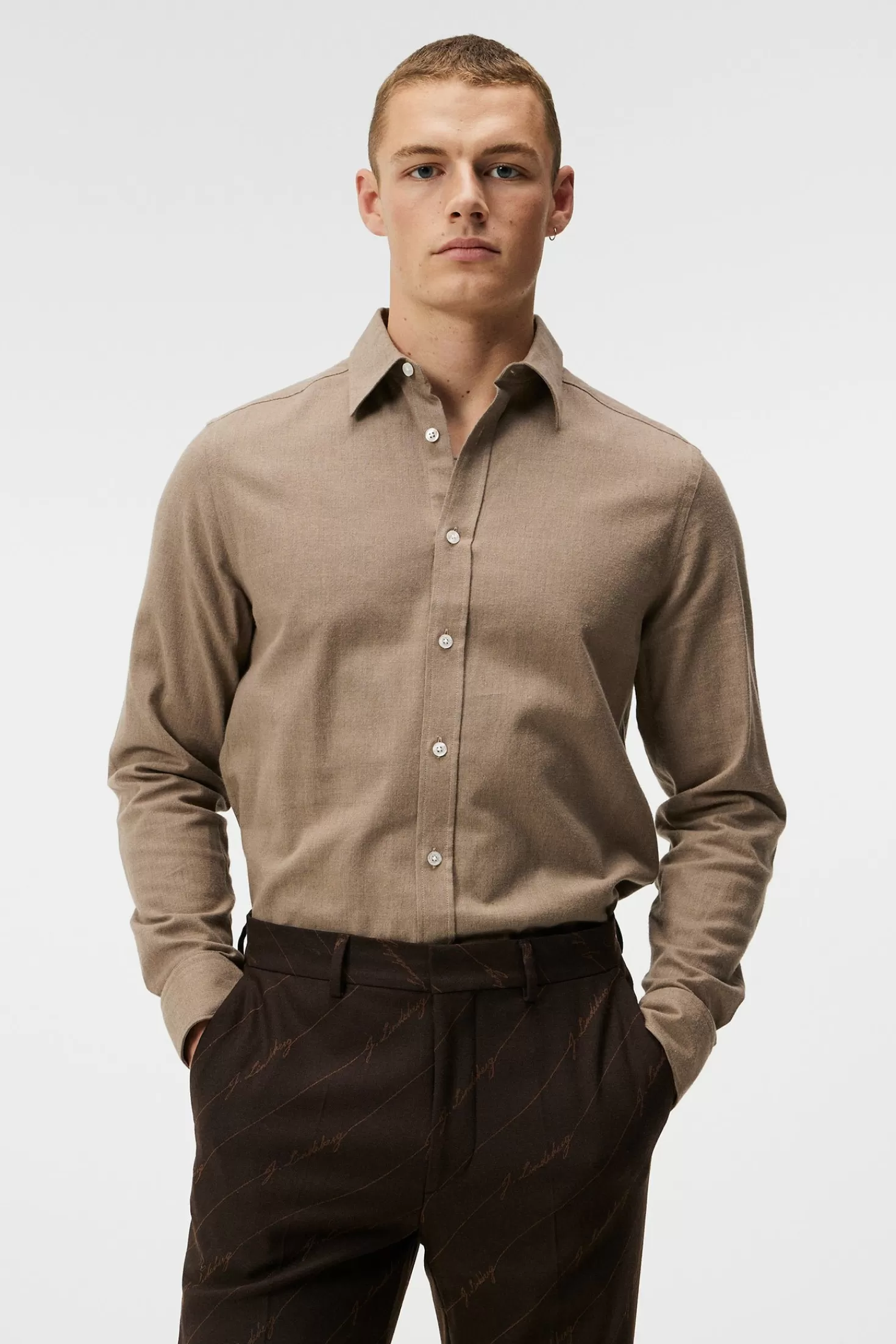 Light Flannel Slim Shirt | J.Lindeberg Fashion