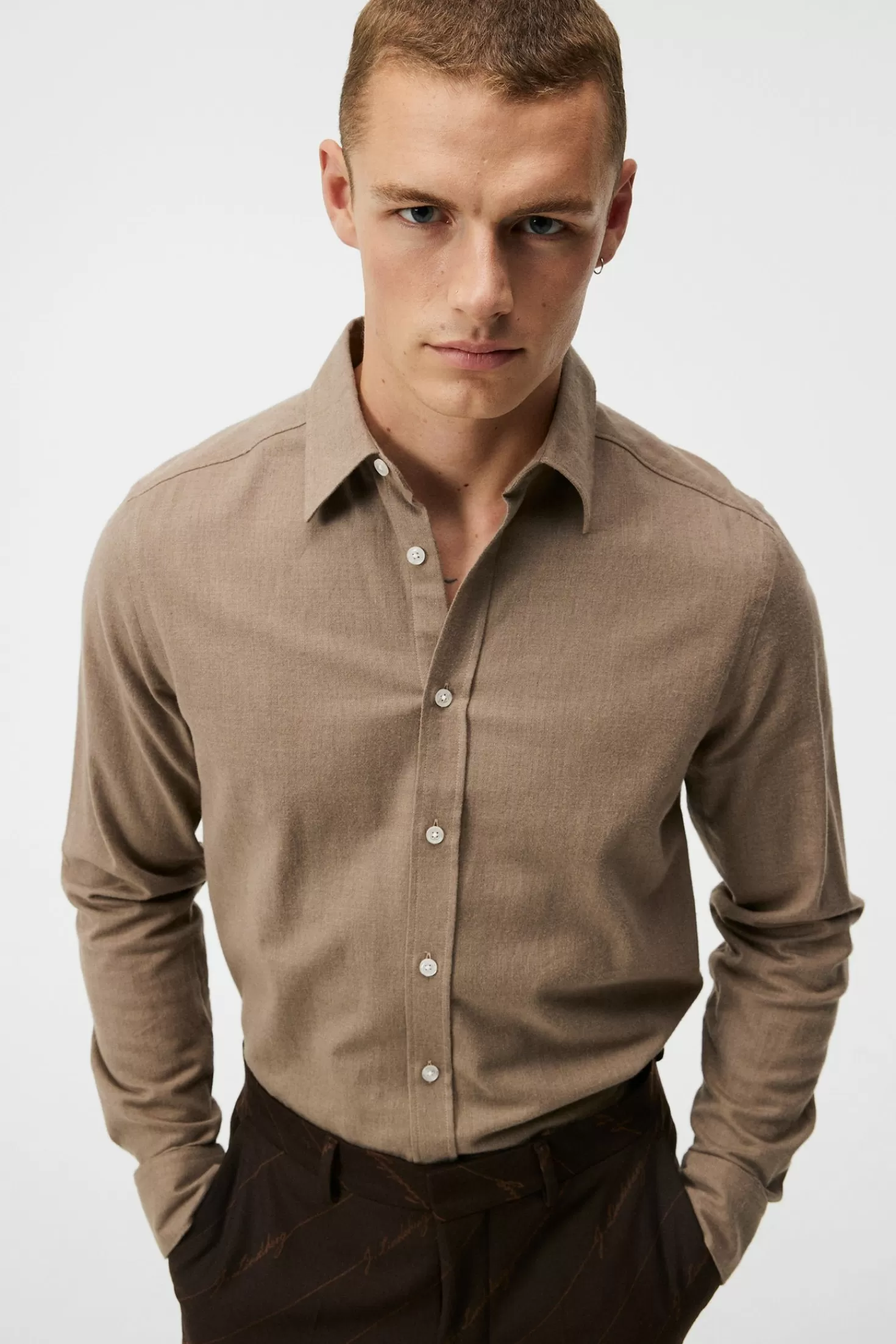 Light Flannel Slim Shirt | J.Lindeberg Sale
