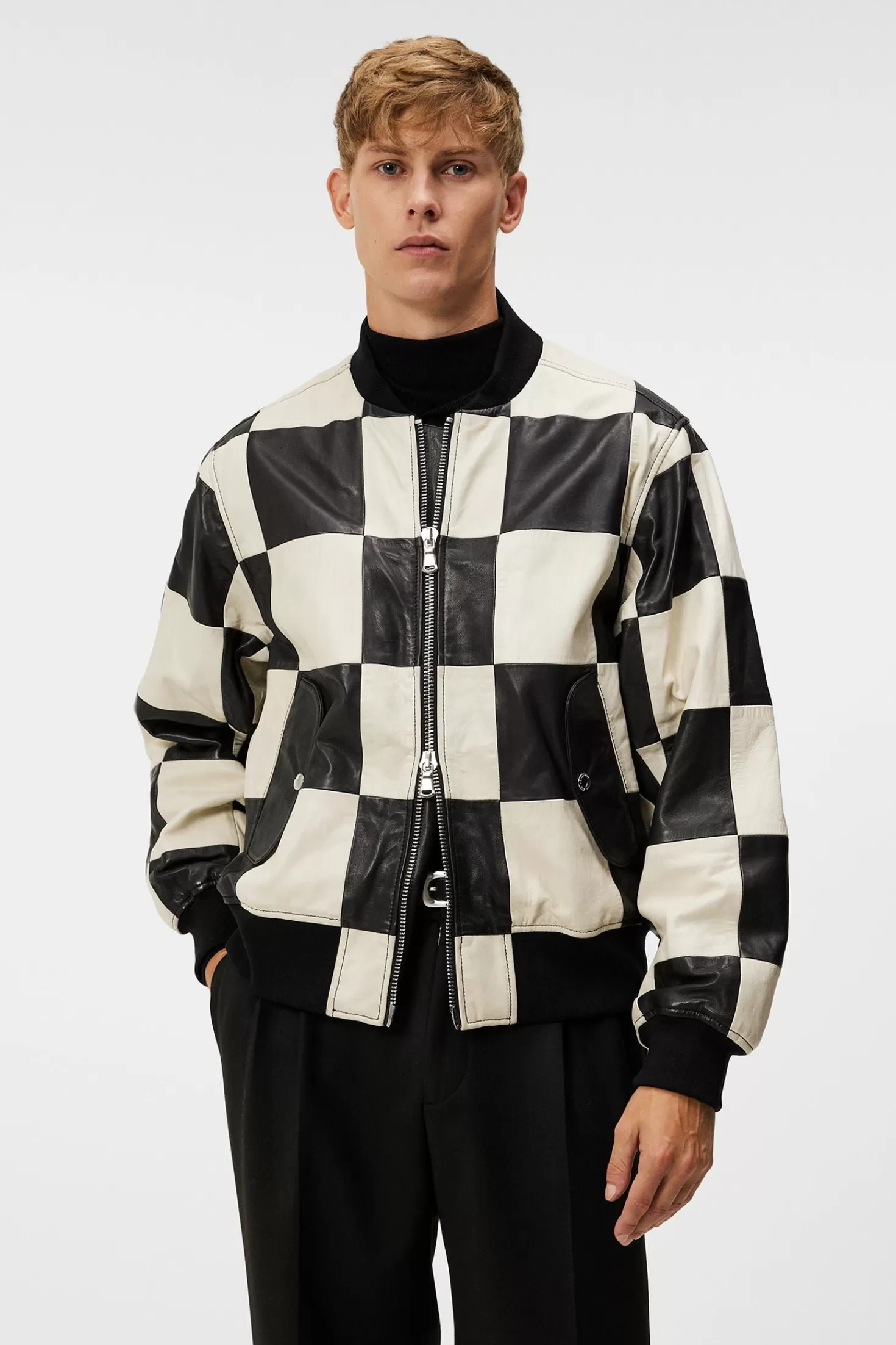 Milan Patchwork Leather Jacket | J.Lindeberg Online