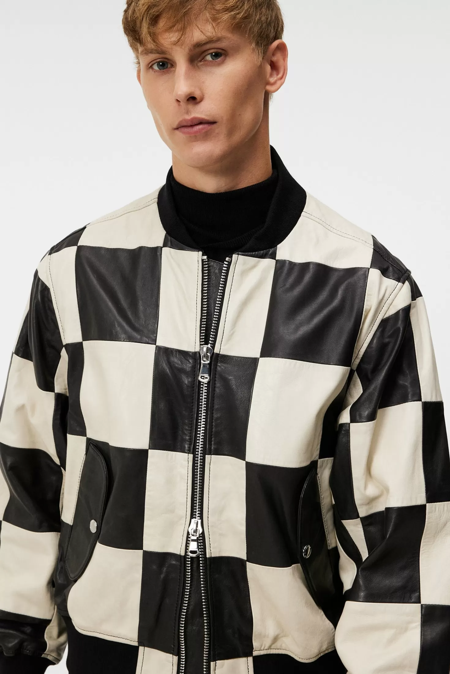 Milan Patchwork Leather Jacket | J.Lindeberg Online