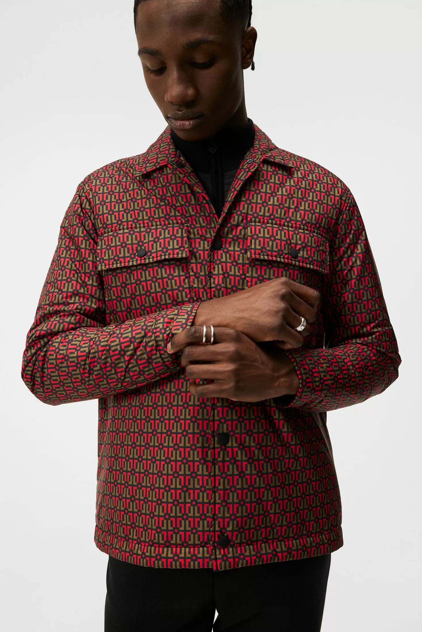 Nile Padded Print Overshirt | J.Lindeberg Clearance