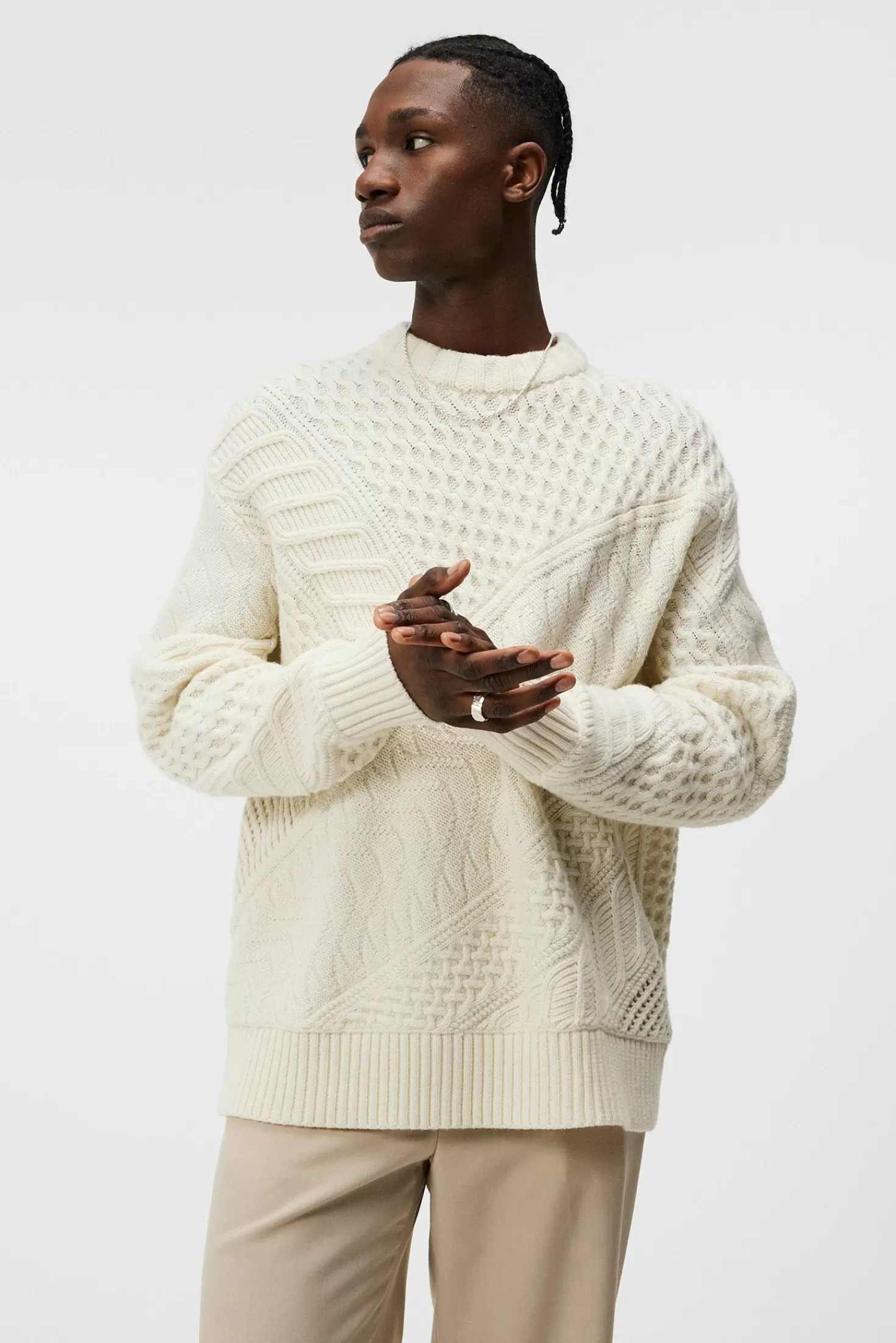 Savio Cable Knit Mock Neck | J.Lindeberg Shop