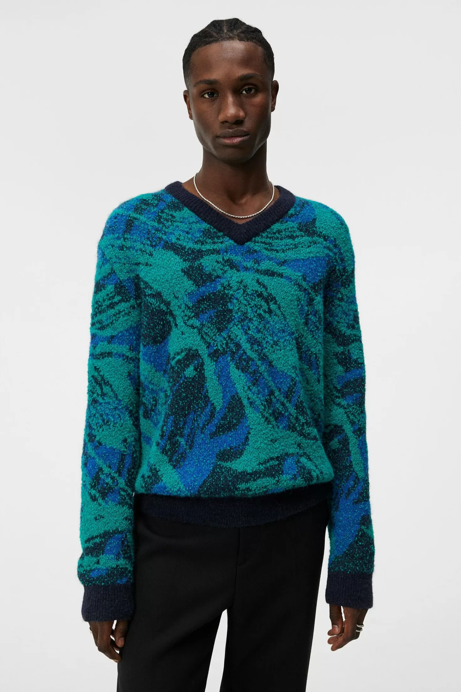 Trestle Jacquard V-Neck | J.Lindeberg Cheap