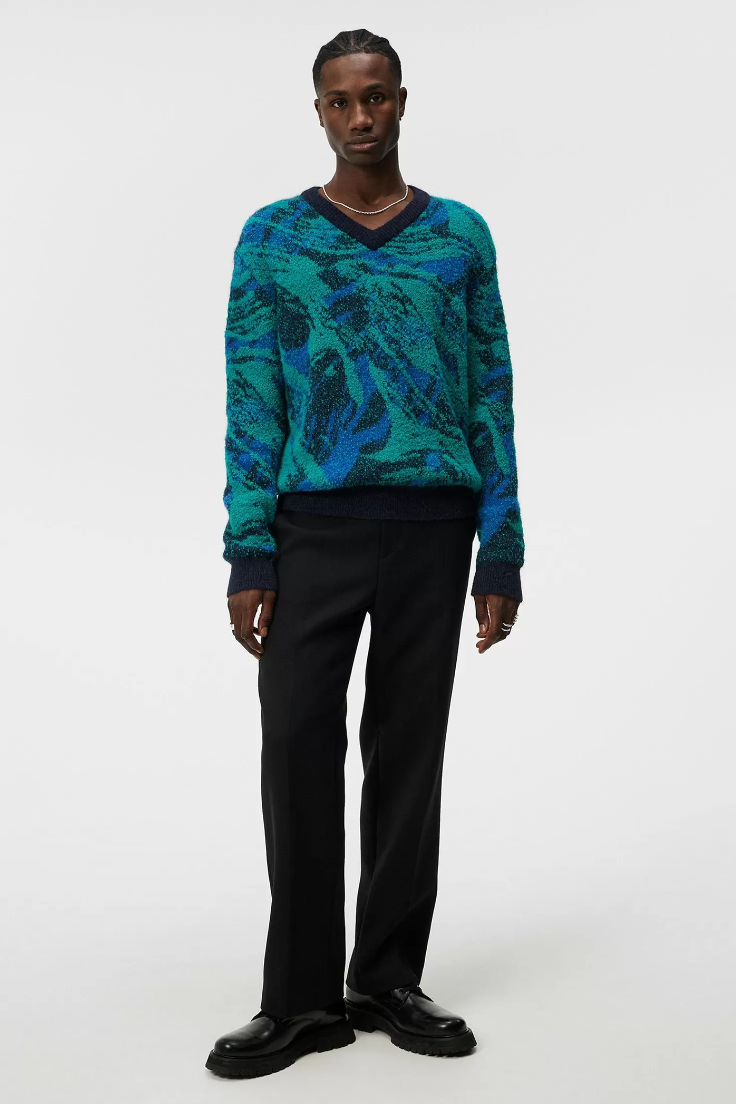 Trestle Jacquard V-Neck | J.Lindeberg Cheap